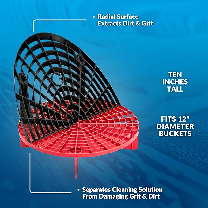 The Original Grit Guard Bucket Insert with Washboard Combo | Removes Dirt from Wash Mitt for Detailing | Car Wash Bucket Insert & Washboard | Black/Blue