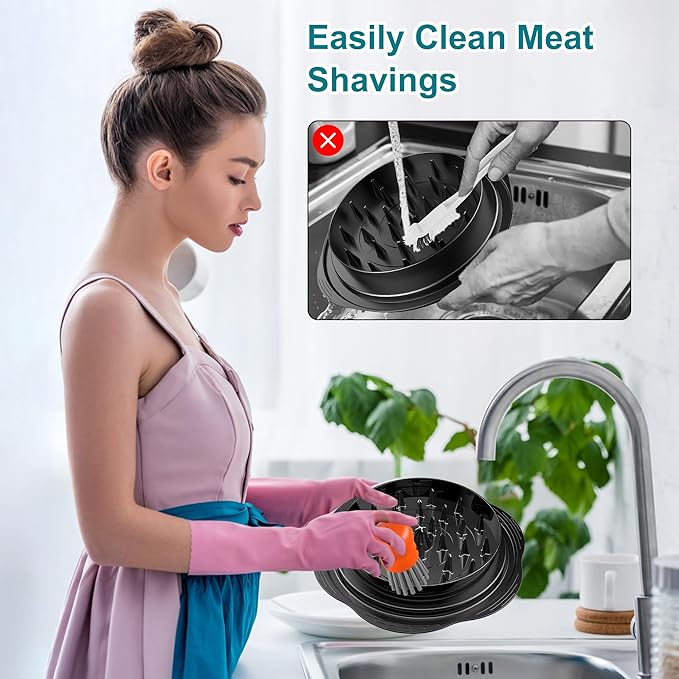 Mini Dish Brush for Cleaning Chicken Shredder, Palm Brush Dish Scrubber with Ergonomic Grip, Kitchen Brush for Washing Dishes, Pans, Pots, Sink, 1 Pack (Orange)