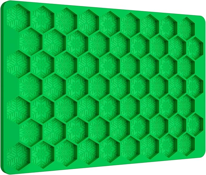 Hexagon Snowflakes Silicone Molds for Chocolate, Gummy Candy, Wax Melts and Ice Cube Tray with Scraper