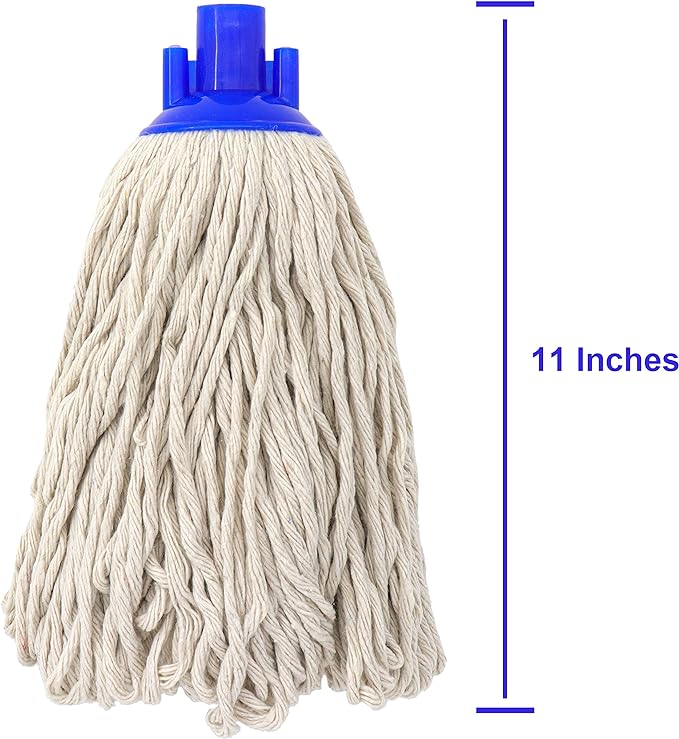 Cotton String Screw on Type Mop Replacement Head Refill Compatible with All Standard US Threading Pole - 3 PCS