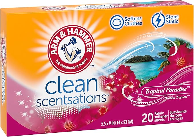 ARM & HAMMER Fabric Softener Sheets, 20 sheets, Tropical Paradise