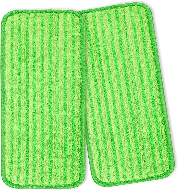 Reusable Mop Pads Compatible with Swiffer Wet Jet Mop, Wet Pads Refills Wet Dry Mopping Cloths Microfiber Mop Pads Replacements for Swiffer Wetjet 12" Mop Wood Floor Cleaning Washable 2 Pack