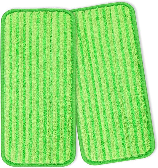 Reusable Mop Pads Compatible with Swiffer Wet Jet Mop, Wet Pads Refills Wet Dry Mopping Cloths Microfiber Mop Pads Replacements for Swiffer Wetjet 12" Mop Wood Floor Cleaning Washable 2 Pack