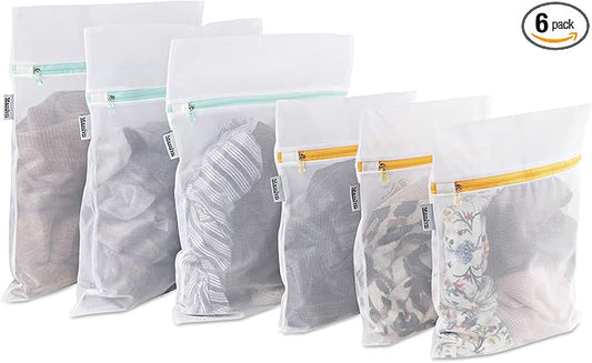 Mesh Laundry Bag for Delicates, Wash Bag for Underwear and Lingerie, Makeup Organizer Bag (3 Medium, 3 Small)