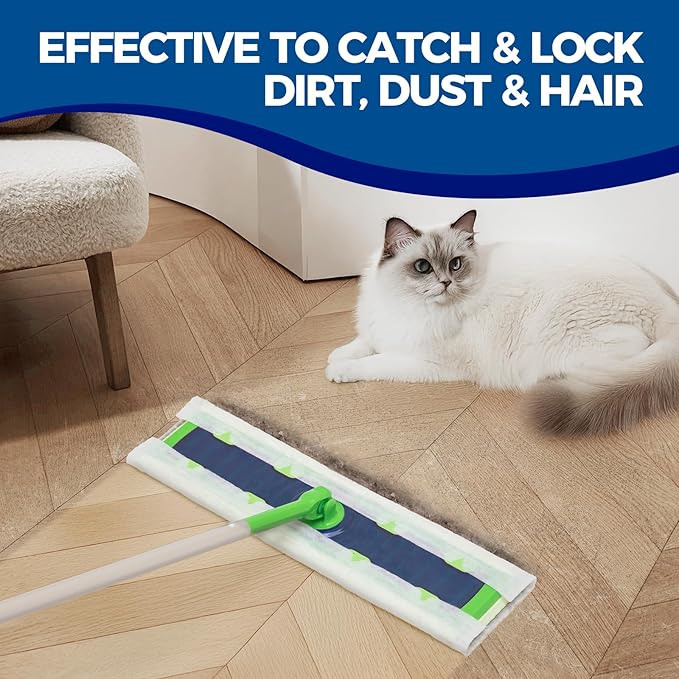 XL Dry Mop Refills Dust Sweeping Cloths Disposable Mop Pads for XL Sweeper X Large Floor Cleaning Mop Refills, 9.84x17.71 Inch, 40 Count