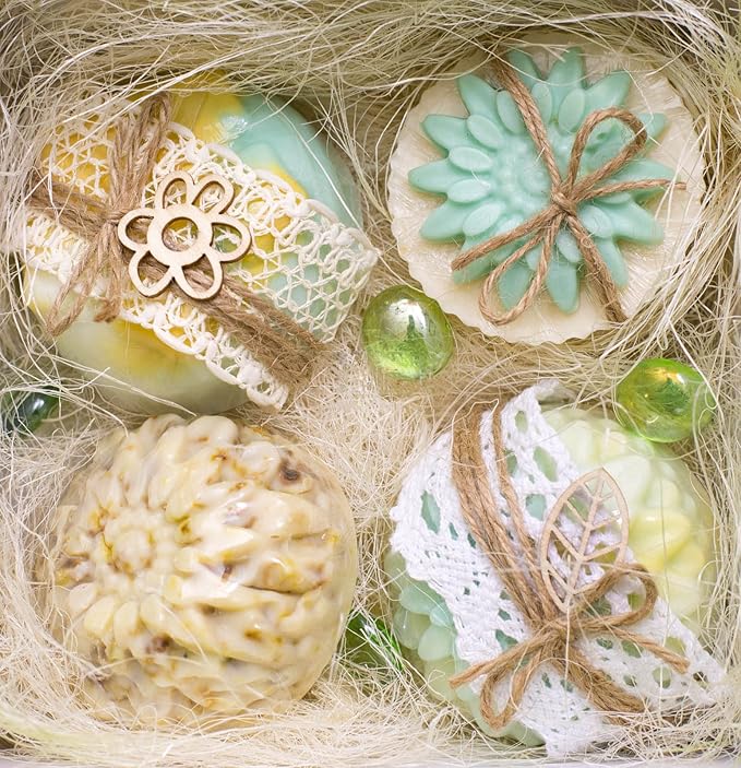 Soap Molds Silicone Shapes-3PCS 6 Cavities Flower Soap Mold,Silicone Molds for Soap Bath Bombs Shower Steamer Lotion Bars