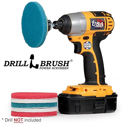 All Purpose Scrub Pads - Six Pack of Cleaning Pads - Bathroom Cleaner - Auto Detailing - Stove Top - Drill Accessories Pads for Deep Clean - Shower Scrubber - Glass Cleaner - Tub Stain Remover