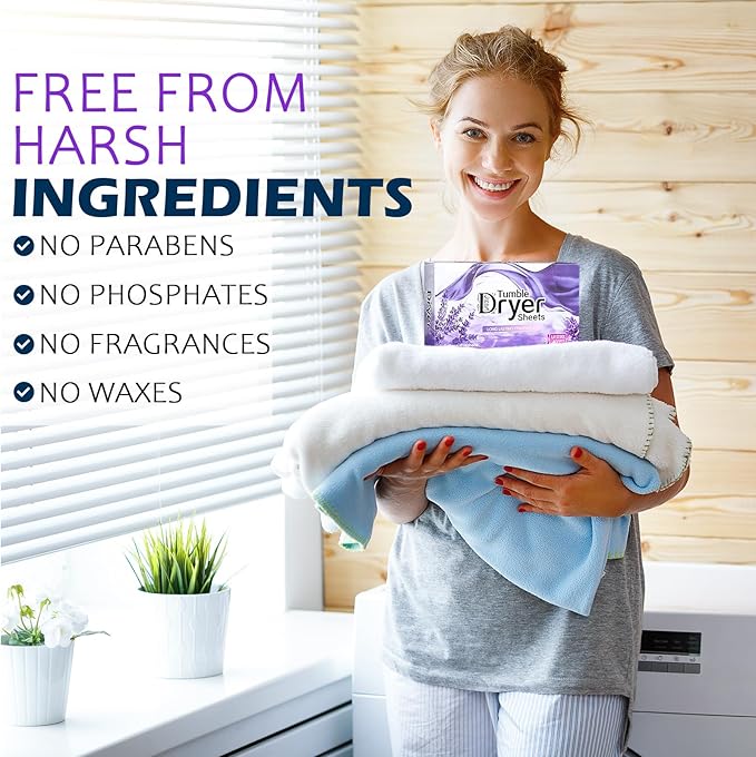 Hushee 320 Pcs Count Dryer Sheets Bulk Natural Fabric Softener Sheets Laundry Softener Naturally Softens and Removes Static Cling