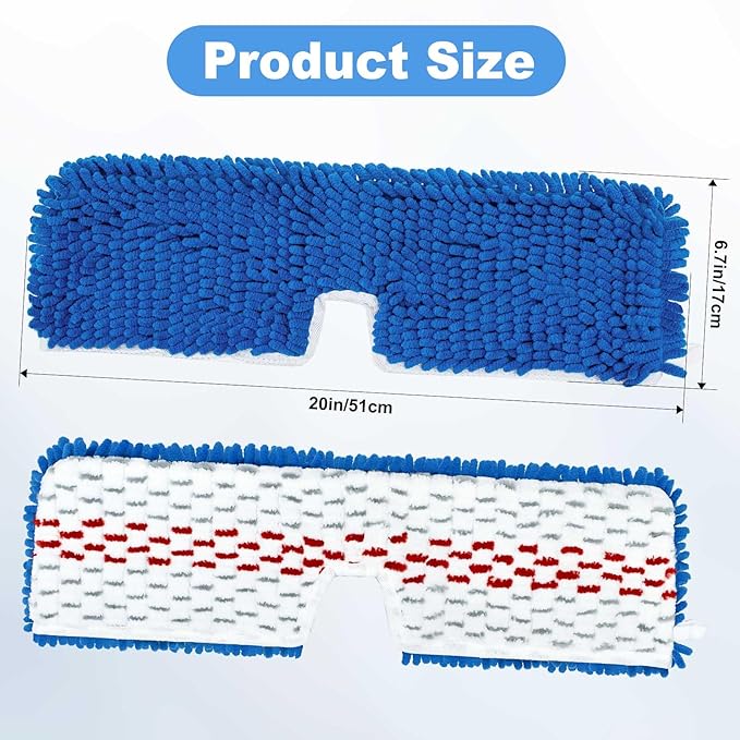 4 Pack Mop Head Replacement Compatible with O-cedar Hardwood Floor 'N More Microfiber Dual or 3-Action Flip Mop Refill Chenille Mop Replace Pads for Ocedar Dual-Action Flip Mop,Reusable & Washable Pad