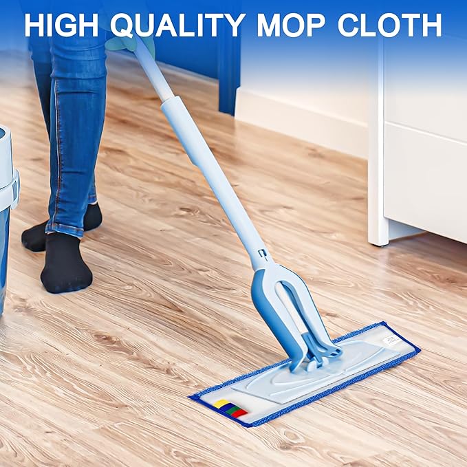 Replacement Microfiber Mop Pad – Universal 17-18" Heavy Duty Reusable Refill – Thick Commercial Cleaning Pad for Wet & Dry Use (15 Pack - 18in Flat Mop Head (Trapezoid))