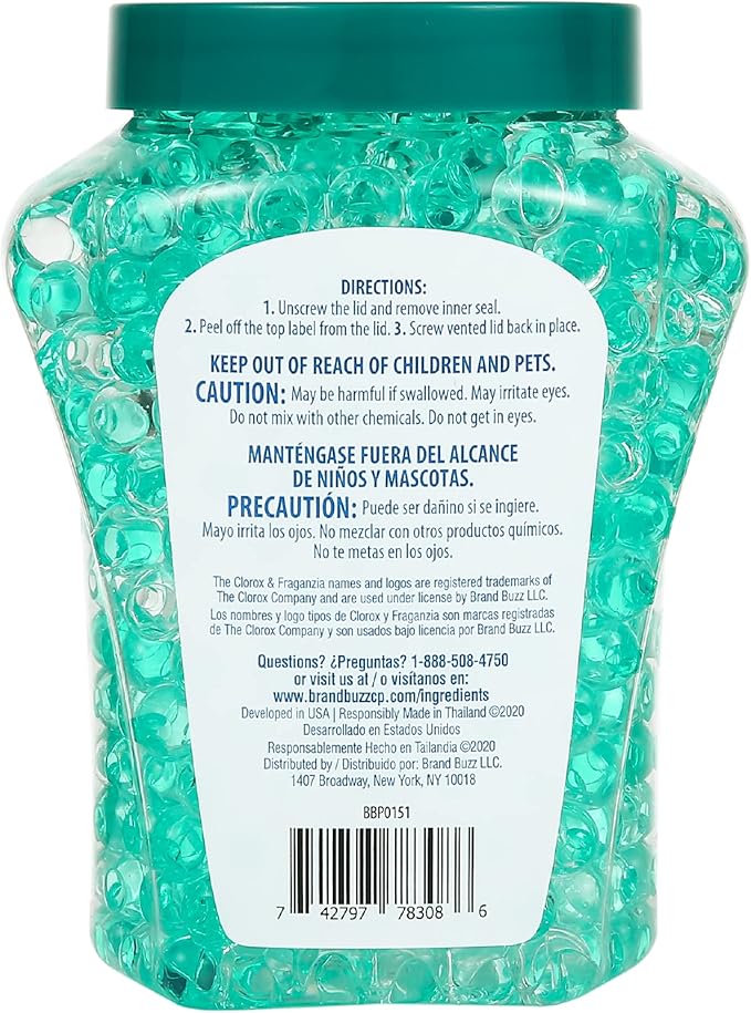 Clorox Fraganzia Crystal Beads Air Freshener | Long-Lasting Air Freshener Beads | Gel Beads Air Freshener in Island Orchard Scent for Home, Bathroom, or Car, 12 Oz - 6 Pack