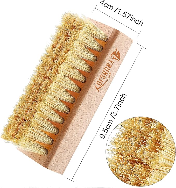 YoungJoy Sneaker Cleaning Brush Shoes Shine Dauber Nylon/Horsehair/Boar Cleaner Brushes Crepe Applicators(Boar Bristle)