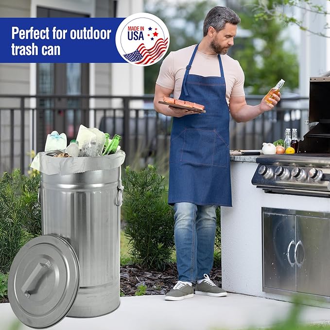 Delxo 55-60 Gallon Clear Trash Bags, 100 Count – 0.9 Mil Medium Duty Garbage Bags, Thick, Durable & Puncture-Resistant Plastic, Perforated Design – Made in USA for Kitchen, Yard, Office & Party