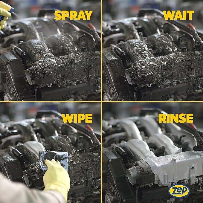 Zep Industrial Purple Cleaner and Degreaser Concentrate - 1 Gallon (Case of 2) R45802 - Powerful Deep Oil and Grease Cleaning Formula for Machinery, Engine Parts, Shop Floors, Garages, Works on