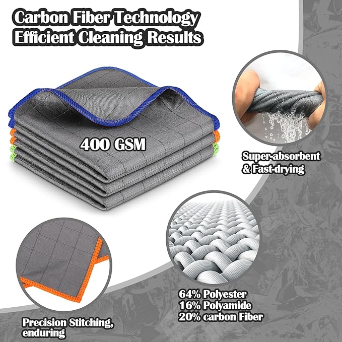 XANGNIER Microfiber Glass Cleaning Cloths,3 Pack Streak Free Miracle Cleaning Cloth,Reusable Lint Free Cleaner Towels for Kitchen,Windows,Mirror,Glasses,Car Windshields,Stainless Steel,11.8"×11.8"