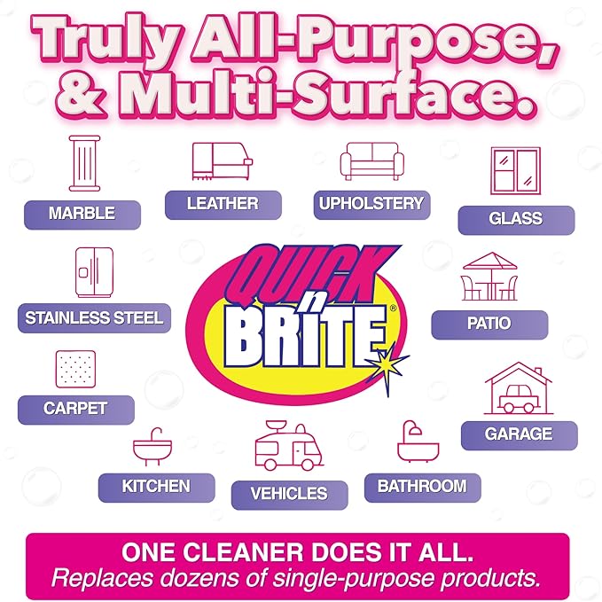 Quick 'n Brite All Purpose Cleaning Paste – Miracle Cleaner for Tough Stains | Eco-Friendly, Non-Toxic, Pet-Safe | Multi-Surface Stain Remover | Made in USA, 12oz (Pack of 2)