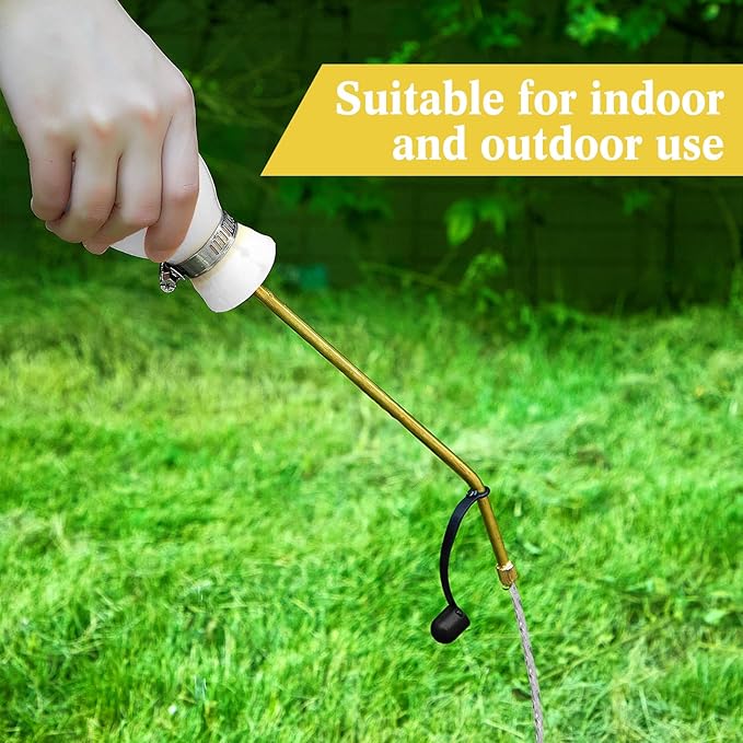 Boao Diatomaceous Earth Powder Duster Bulb Duster Sprayer 3.5 oz with Long Copper Garden Powder Applicator Dispenser for Organic Gardening Agricultural Supplies(White)