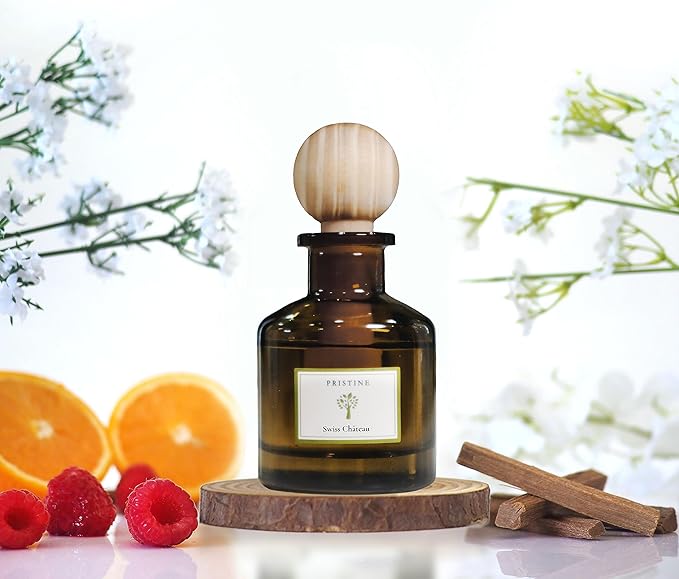 PRISTINE Swiss Château/Inspired by Hilton Hotel Ball Diffuser for Wardrobe | Fresh Cut Rose, Tangerine, Cedarwood Oil Mini Diffuser Decor | Air Freshener for Closets
