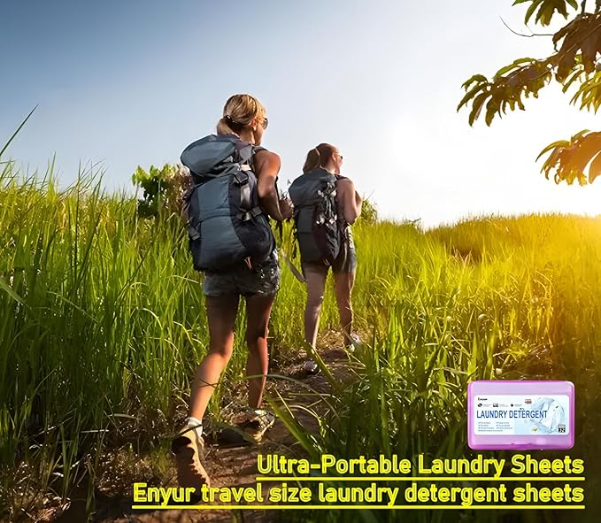 Laundry Detergent Sheets | Ultra-Portable | Travel Size | 32 Loads, 5-Second Dissolve | TSA-Approved & Eco-Friendly | 2X Stain Removal Tech | HE-Safe Detergent Sheets, Fresh Botanical Scent