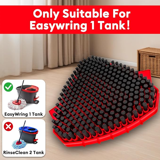 2 Pack Upgraded Spin Mop Replace Head Compatible with O Cedar EasyWring 1 Tank, Strong Cleaning Power-Scrub Brush Replacement Scrubber Head Great for Kitchen, Deck, Bathroom, Shower, Hard Floor