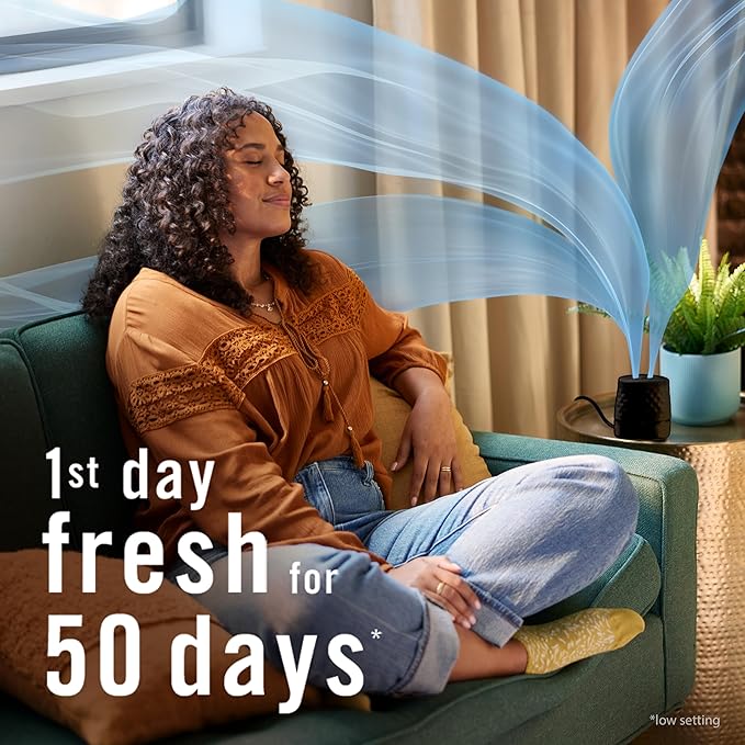 Febreze Plug Scent Booster in Black, Continuous Scent Device Oil Diffuser, Compatible with Febreze Air Freshener Plug in Refills