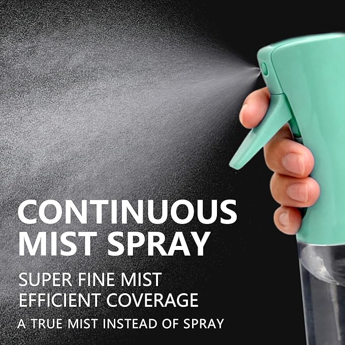 Spray Bottle for Hair Continuous Ultra Fine Mist (200ml) 360° Multi Spray Bottle for Plants, Cleaning, Skin Care Leakproof & Durable 2 Pack