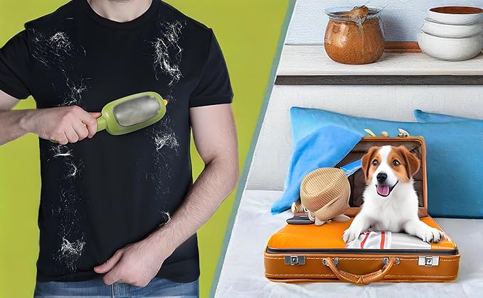 Lint and pet Hair Remover,Pet Hair Removal Glove,Clothe Hair Remover Roller,Reusable Lint Roller for Clothes,Pet Hair Remover for Clothes, Lint Brushes for Clothes(Green)