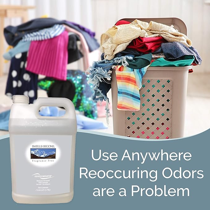 SMELLS BEGONE 1-Gallon Air Freshener Spray - Odor Eliminator - Eliminates Odors from Smoke, Trash Cans, Pets, Cars and Boats - Fragrance Free