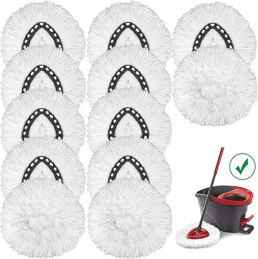 12 Pack Mop Head Replacement Compatible with O Cedar Mop Replace Head EasyWring 1-Tank, Microfiber Spin Mops Refills, Easy Cleaning