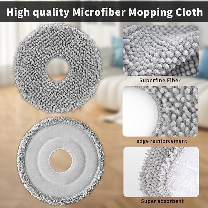 8Pack Microfiber Mop Cloth Pad Set for Q Revo, Qrevo MaxV, Qrevo S, Qrevo Pro, Qrevo Slim,Qrevo Curv,Qrevo S5V,Qrevo Edge S5A,Qrevo Master,Saros 10R,QV35A,QV 35S Roborock Robot Vacuum Mop Accessories