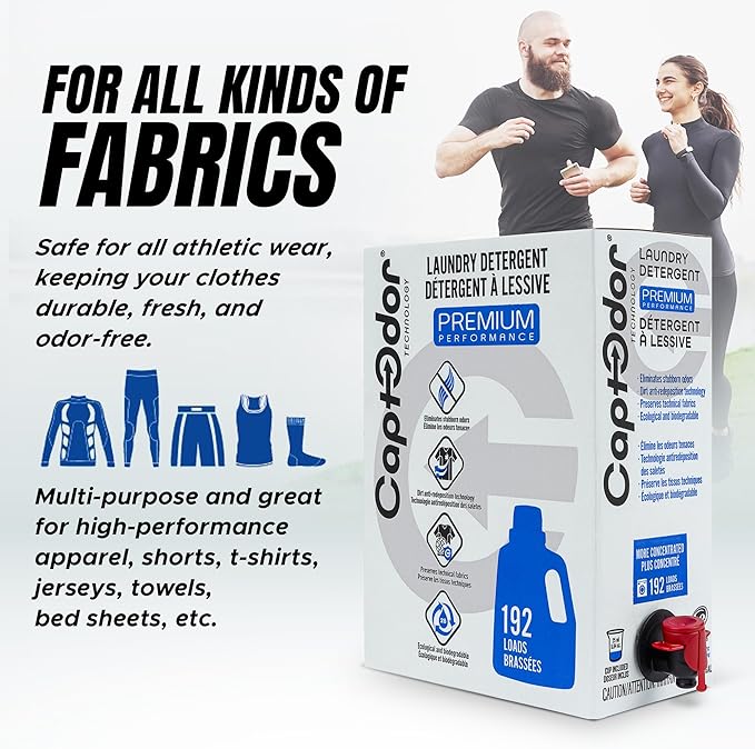 Captodor Premium Laundry Detergent, – Nordic Breeze Scent, Ultra-Concentrated Formula, Eliminates Tough Odors and Dirt, Phosphate-Free, Biodegradable (4.8L (1.268 Gal)