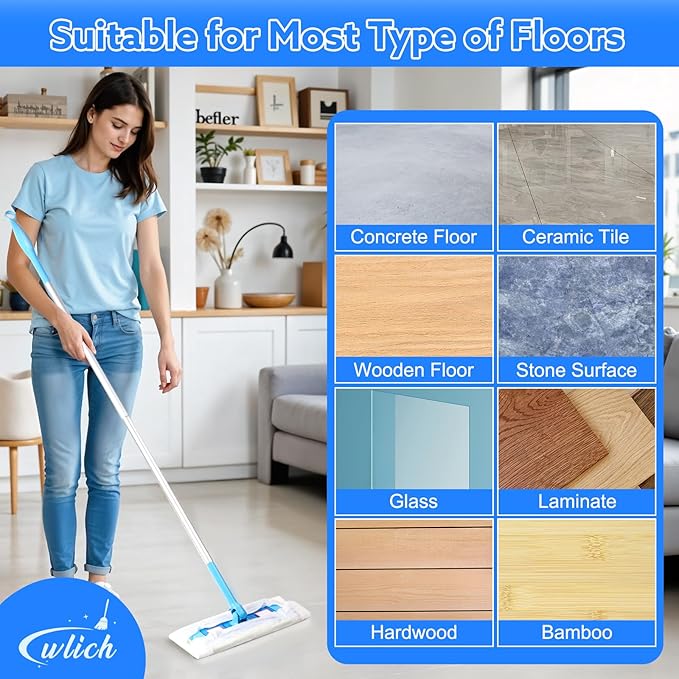 80PCS Dry Sweeping Cloths Pads Compatible with Swiffer Sweeper, Disposable Duster Refill, Non-Woven Mop Refills Pads for Floor Mopping, Wood Floors, Dust and Pet Hair Cleaning