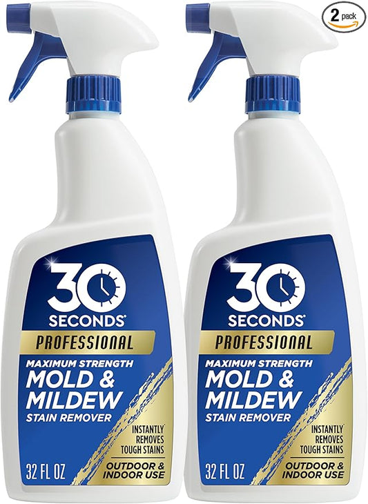 30 SECONDS Pro Mold and Mildew Stain Remover | Scrub Free | Brighter Results Instantly | Ready To Use | 32 Fl. Oz. (2 PACK)