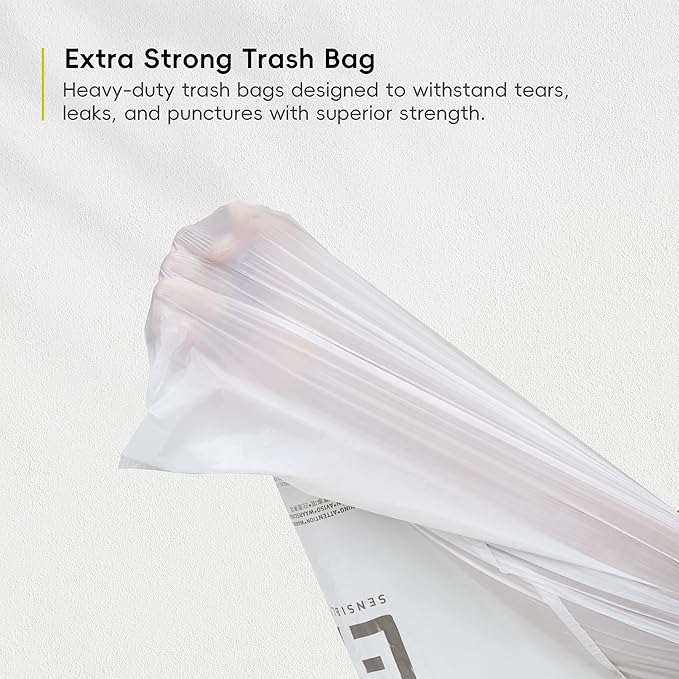 EKO Easy-Dispense Roll 80 Count Extra-Strong Drawstring Tall Kitchen Trash Bag, 8-9.5 Gallon Trash Bag (30.3L-36L) 1 Pack White, Code E