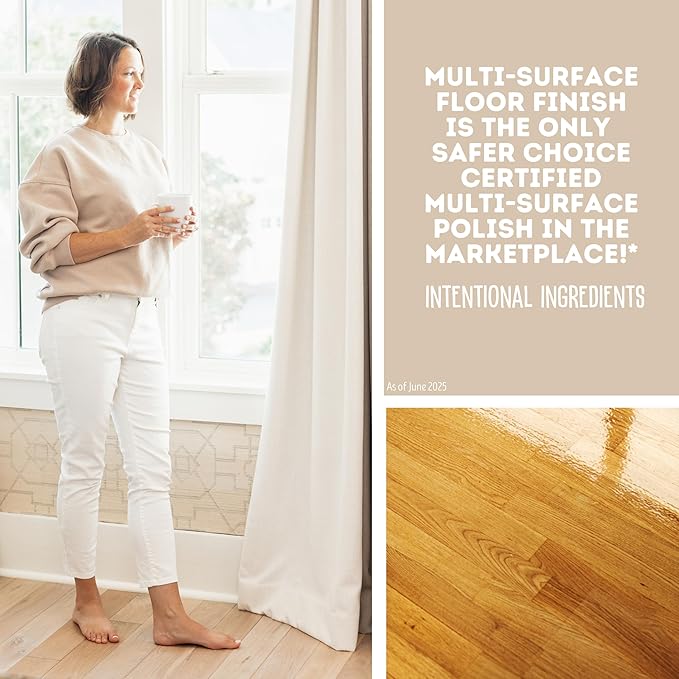 Quick Shine Multi-Surface Floor Finish-Polish 64oz-4pk | Safer Choice, No PFAS, pH Neutral Clean Shine Technology | Squirt & Spread | For Wood, Laminate, LVP, LVT, Tile & Stone | Made in USA