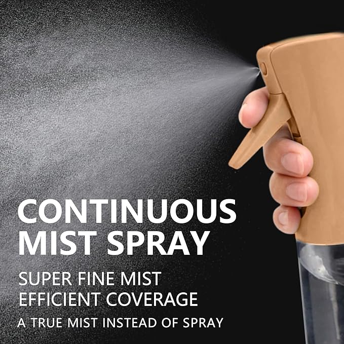 Spray Bottle for Hair Continuous Ultra Fine Mist (200ml) 360° Multi Spray Bottle for Plants, Cleaning, Skin Care Leakproof & Durable 2 Pack