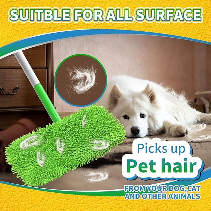 Reusable 100% Coral Fleece Mop Pads Compatible with Swiffer Sweeper, Wet and Dry Flat mop Cover, 3 Pack Washable Pads for Surface/Hardwood Floor Cleaning (Mop is Not Included)