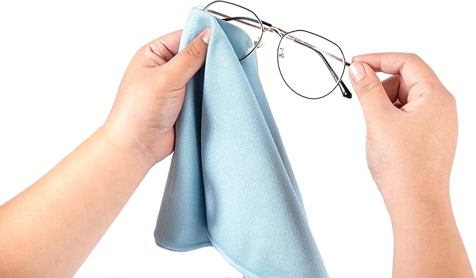 KLNYOO Microfiber Glass Cleaning Cloths Lint Free Streak Free Quickly and Easily Clean Windows & Mirrors Without Chemicals Polishing Cloth 16x16 Inch 8 Pack Blue