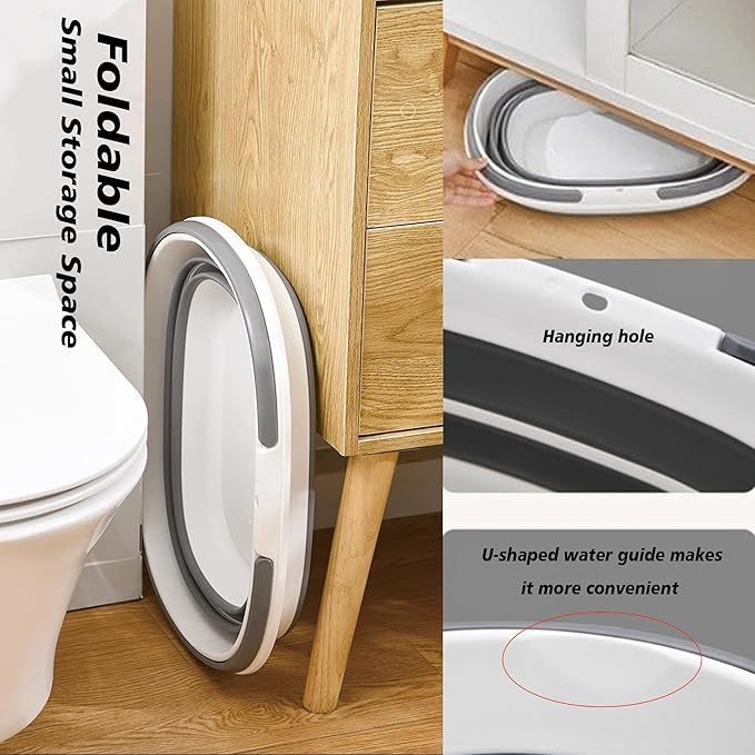 AGH 16L(4.2 Gallon) Collapsible Mop Bucket with Handle for Cleaning,Silicone Square Mopping Bucket for Storage Foldable Tub for Cleaning Large Silicone Pop Up Buckets for Car Washing or Camp.1Pack