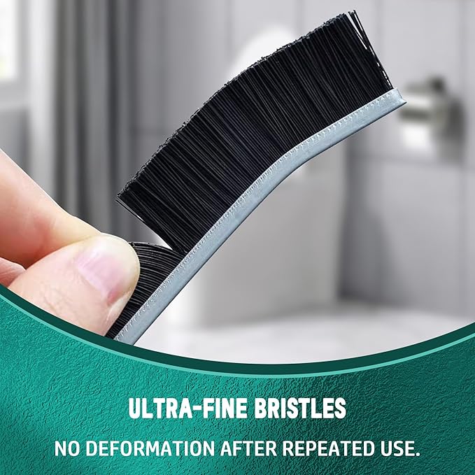 3Pcs Crevice Cleaning Brush Tool Grout Brush Cleaning Supplies, Home Essentials Bathroom Multifunctional Gap Scrub Hard Bristle Brushes for Household Use (Black Cleaning Brush-A)