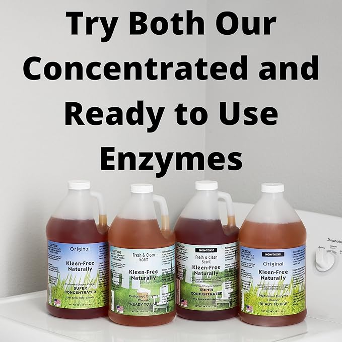 Naturally Preformed Enzyme Cleaner, Enzyme Solution, Multi-Purpose Cleaner, Laundry Additive, and More - Ready-To-Use - Original Scent - 64oz