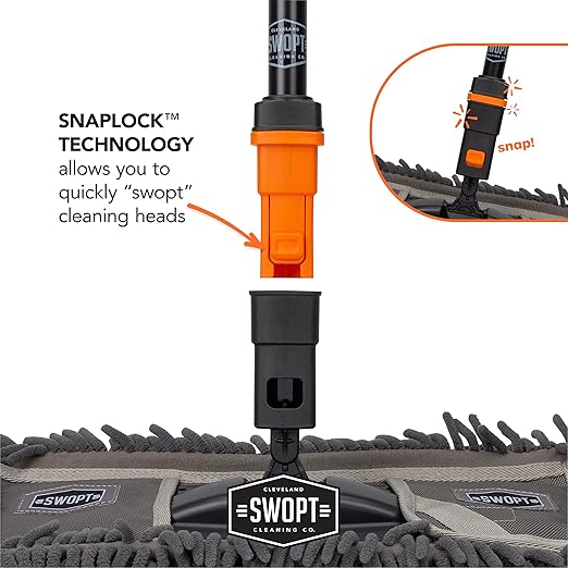 SWOPT 18” Microfiber Dust Mop Head with Refill – Microfiber Mop Head for Use on Wood, Laminate and Tile Floors, Lint Free Cleaning – 5102C6