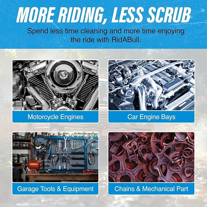 RidABull Engine Degreaser- Premium Cleaner – Heavy Duty Automotive Degreaser for Engine Bay, Car, and Automotive Parts – 16oz Spray