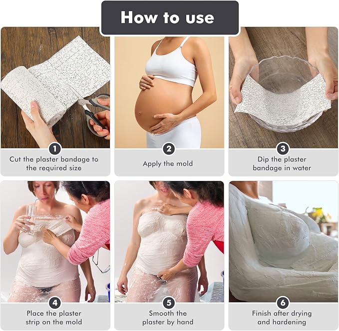 20 Pack Plaster Cloth Gauze Bandage Rolls for Art Craft Project Each Roll 5 Yards Plaster Strip Gauze Wrap Bulk for Body Casts Belly Molds Mask Making Sculptures(6 x 180 Inch)