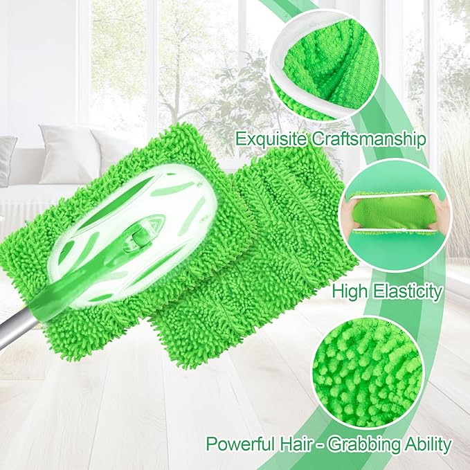 4PCS RAINFLOW Microfiber Mop for Sweeper - Reusable Mop Pads Refill Sweeping Mopping Pad Dust Mops for Hardwood Floors Cleaning(Mop is Not Included)