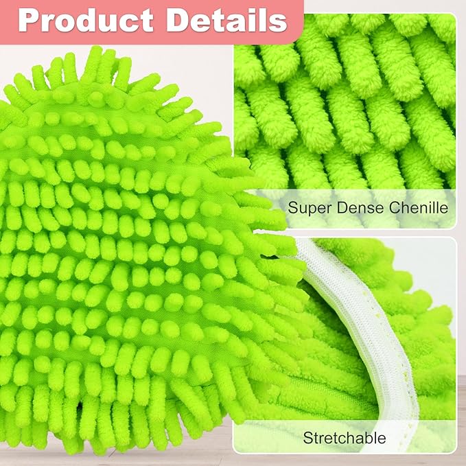 6PCS Mop Heads Replacements for OCedar,3 Microfiber+3 Chenille Spin Mop Refill Replace Head for O Cedar, Dry and Wet for Cleaning All Hard-surfaced Floors