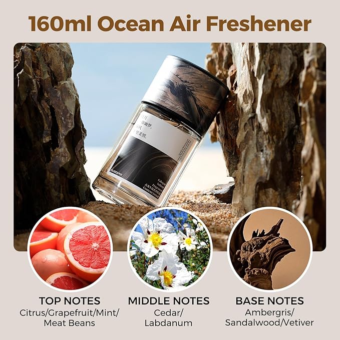 BEBAS Car Air Freshener Diffuser, Cologne Scent Essential Oil Car Diffuser, Long Lasting Automotive Air Fresheners Perfume, 160ml Car Fragrance Armotherpy Bottle for Men Women(1 Pack, Cologne)