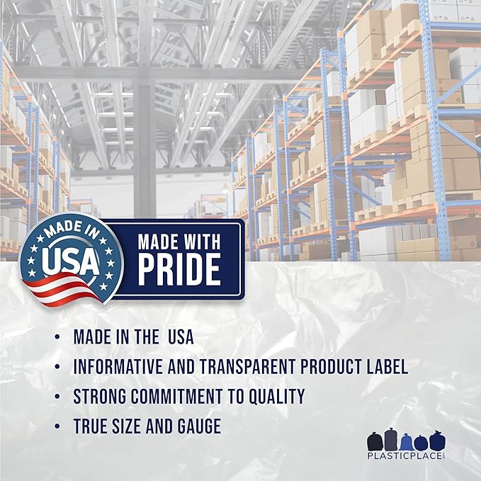 Plasticplace 95-96 Gallon Heavy Duty Black Trash Bags - Contractor Grade, Extra Large Garbage Bags for Construction & Outdoor Trash Cans, 1.2 Mil Thick, 61” x 68” (15 Count Roll)