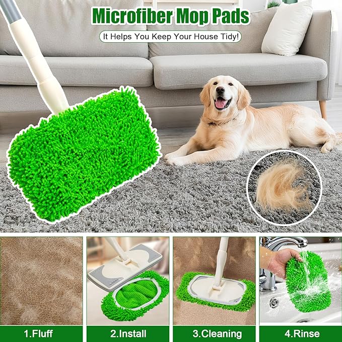 5 Pack Wet Mop Pads Refills for Swiffer Sweeper Mop Microfiber Reusable Replacement Mopping Pad for Surface Hardwood Floor Cleaning Mops Pads