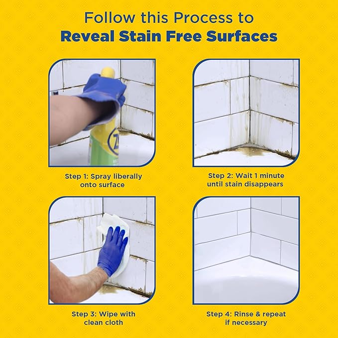 Zep Mold Stain and Mildew Stain Remover - 32 oz (Pack of 12) - ZUMILDEW32 - Experience the Power of our Professional Strength No-Scrub Formula